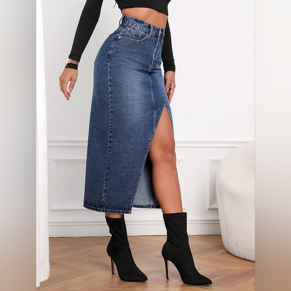 Sweaty Rocks Denim Maxi Skirt  Size Med NWOT - Picture 7 of 9